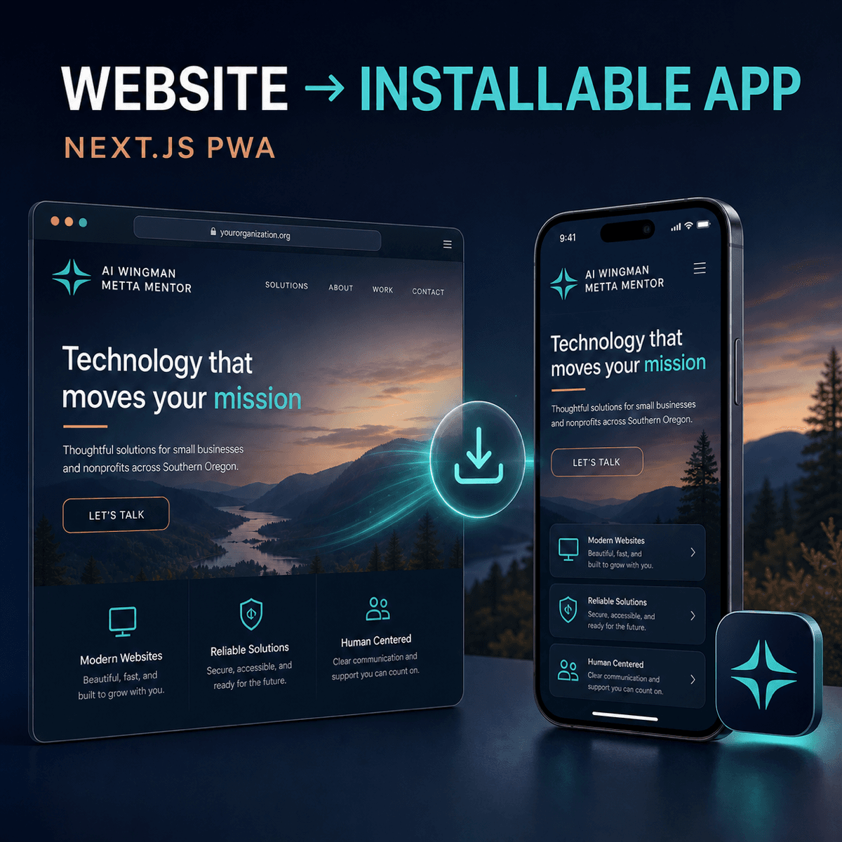 Website converted into an installable Next.js progressive web app